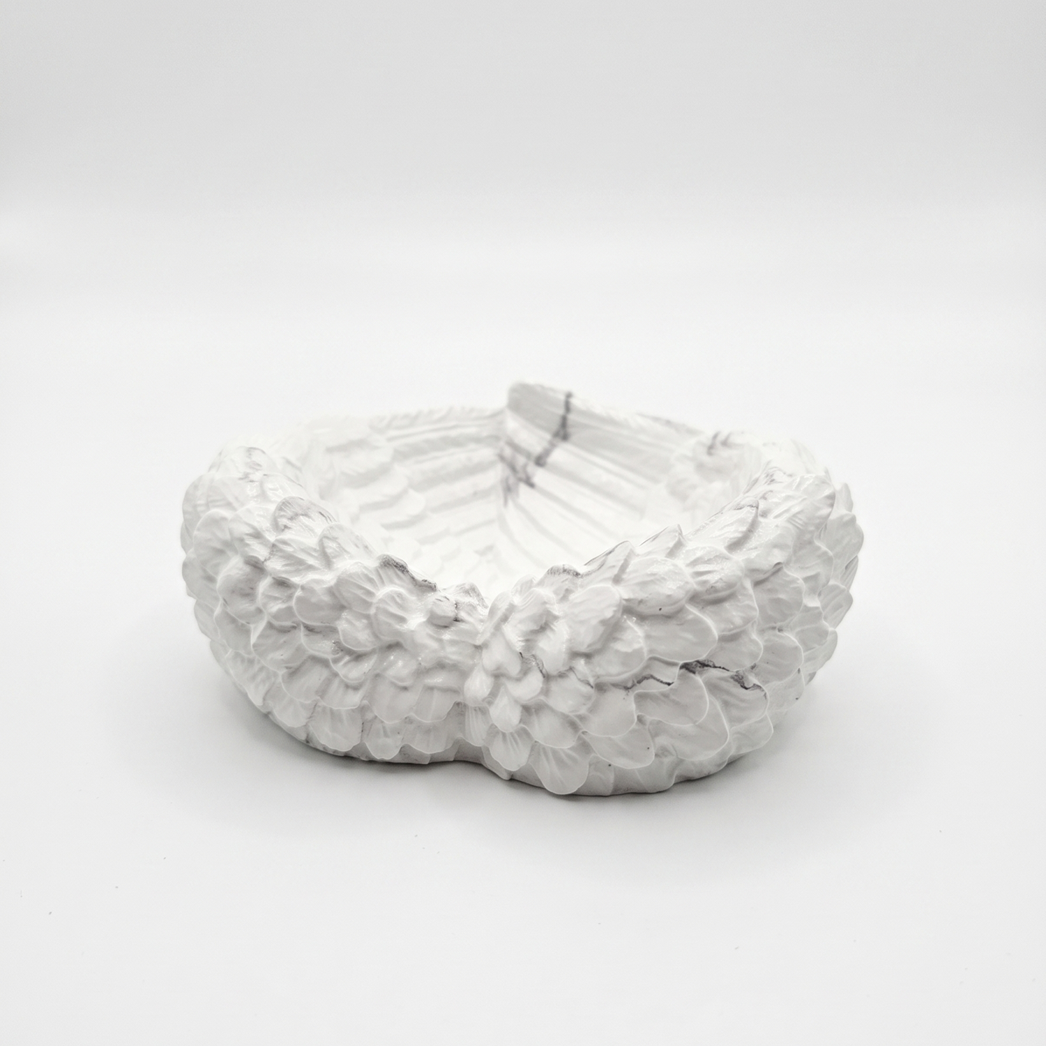 Design-Kerzenhalter und Tablett Flügel - Weiß / Silber
