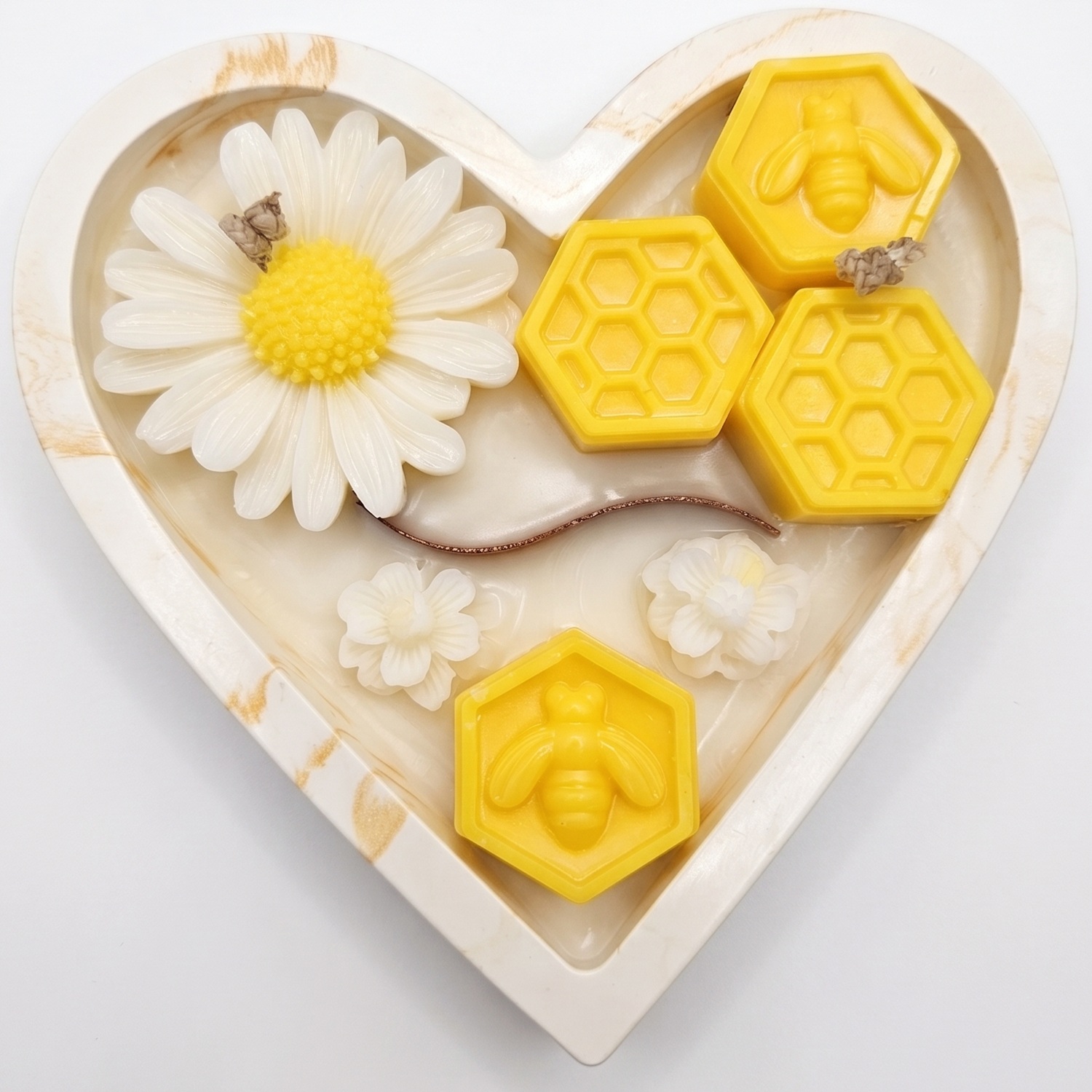 Kerze Goldener Nektar - Weiß / Gold / Gelb / Honig, Milch