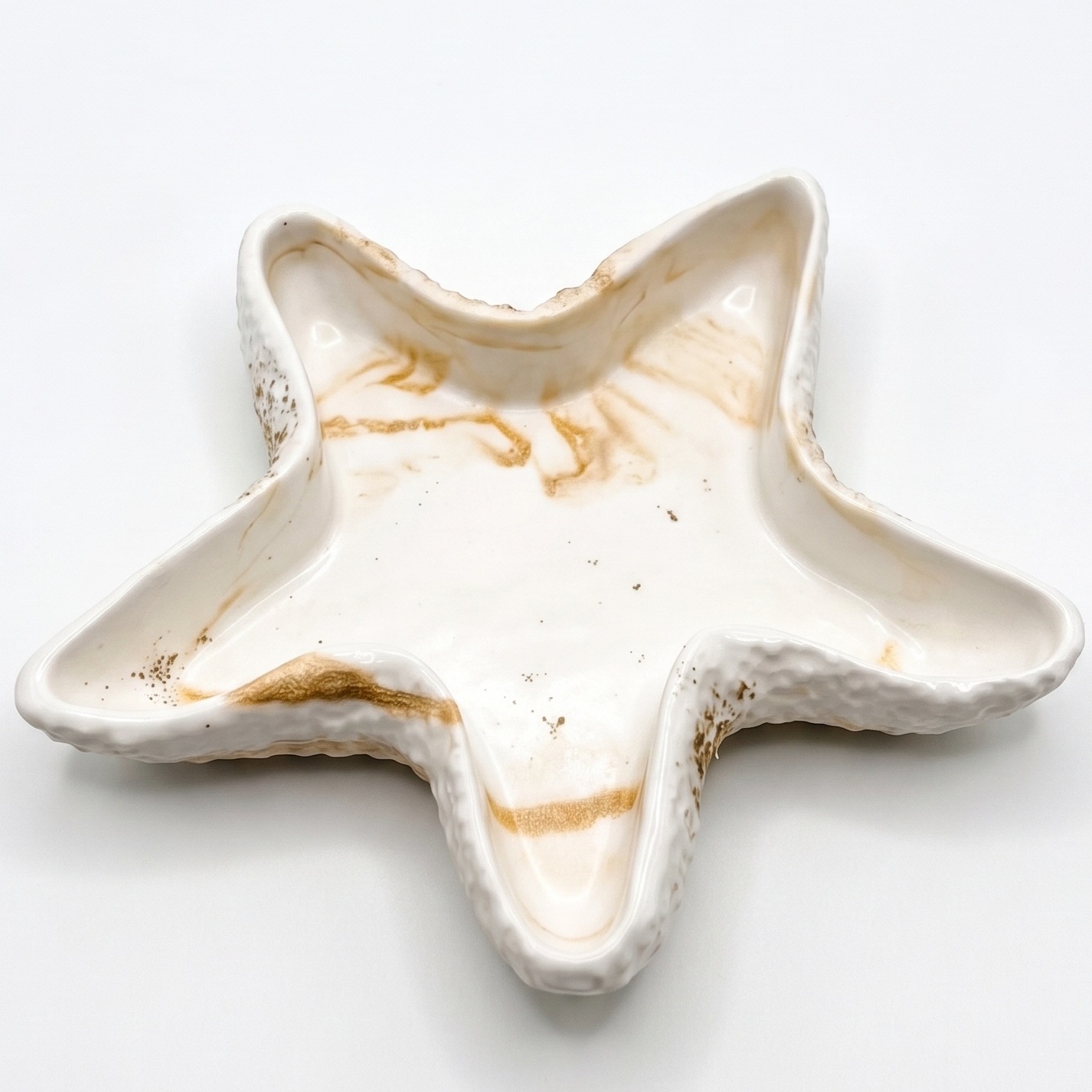 Design-Schale Seestern - Weiß / Gold