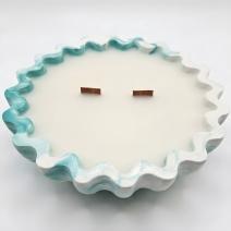 Duftkerze Apfeltraum - Weiß / Grün / Apfel, Zimt