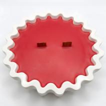 Kerze Rubinwolle - Weiß / Rot / Kirsche, Mandel