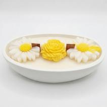 Kerze Honigsanfte Berührung - Weiß / Gelb / Honig und Milch
