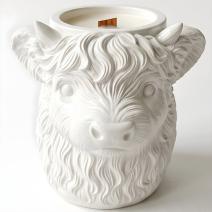 Kerze Highland Cow - Weiß / Vanille