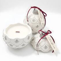 Kerze Christmas Bauble Enchanted MINI - Weiß / Silber / Winterzauber / MINI