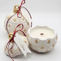 Duftkerze Christmas Bauble Enchanted MINI - Weiß / Gold / Winterzauber