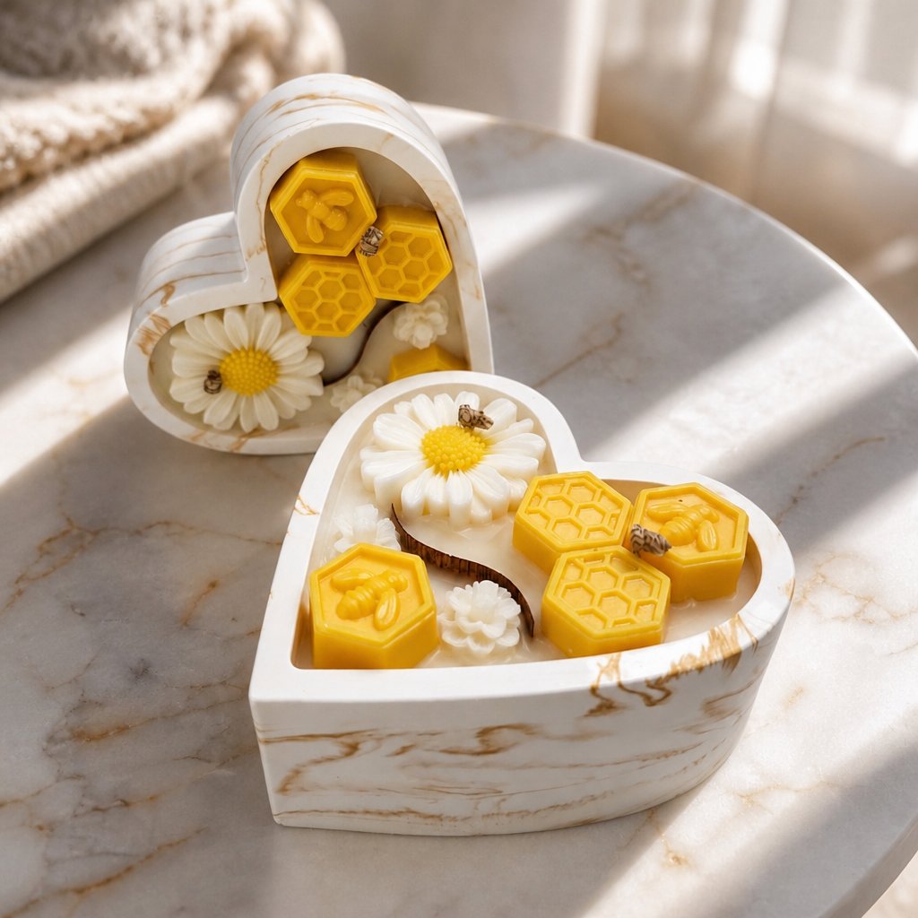 Kerze Goldener Nektar - Weiß / Gold / Gelb / Honig, Milch