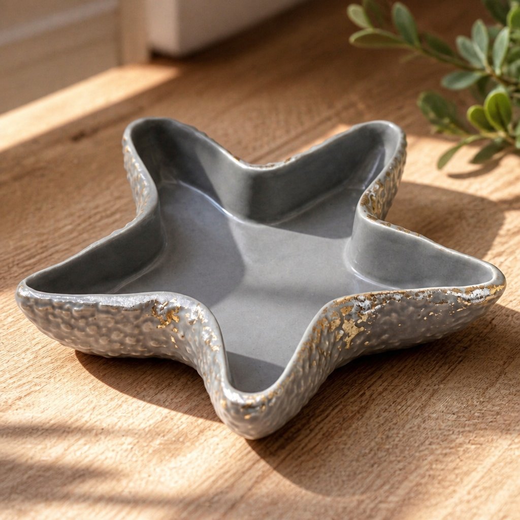 Design-Schale Seestern - Grau / Gold