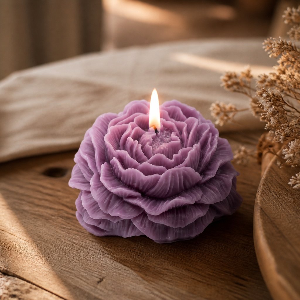 Duftkerze Pfingstrose - Violett / Lavendel